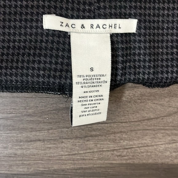 Zac & Rachel Leggings Ab Control Black Checkered Slim Fit Pants Size Small - Picture 7 of 9